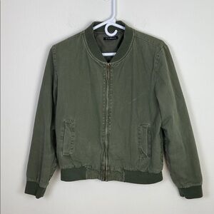 Brandy‎ Melville Green Kasey Bomber Jacket Women's Medium Large Gorpcore Spring